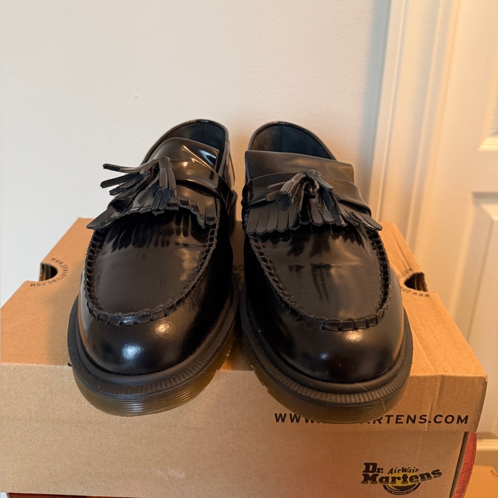Dr. Martens Adrian Shiny Black Tassel Loafers